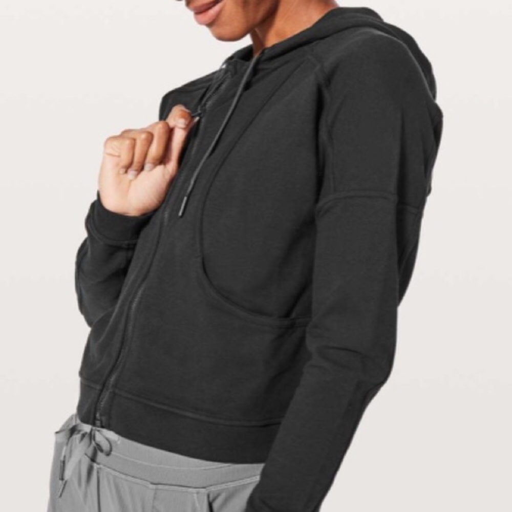 NEW Lululemon Next Move Yoga Athletic Hooded Zip Up Jacket, Size 8, Black
